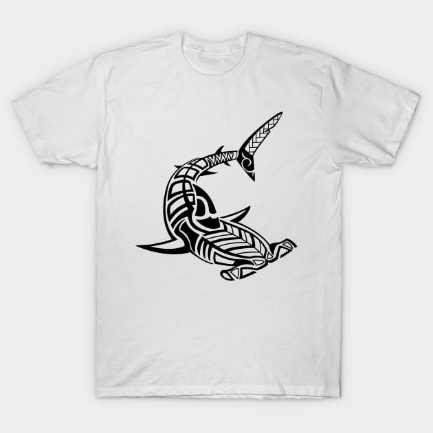 Tribal Hammerhead shark T-Shirt by doddy77